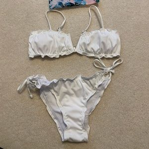 BRAND NEW! Shein White Ruffle Bikini